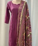 Purple Cotton Kurti set - 44