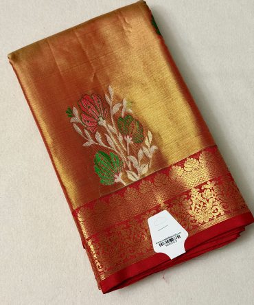 Premium Red Kanchipuram Tissue Silk Saree