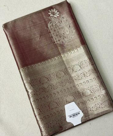 Premium Light Coffee Kanchipuram Tissue Silk Saree